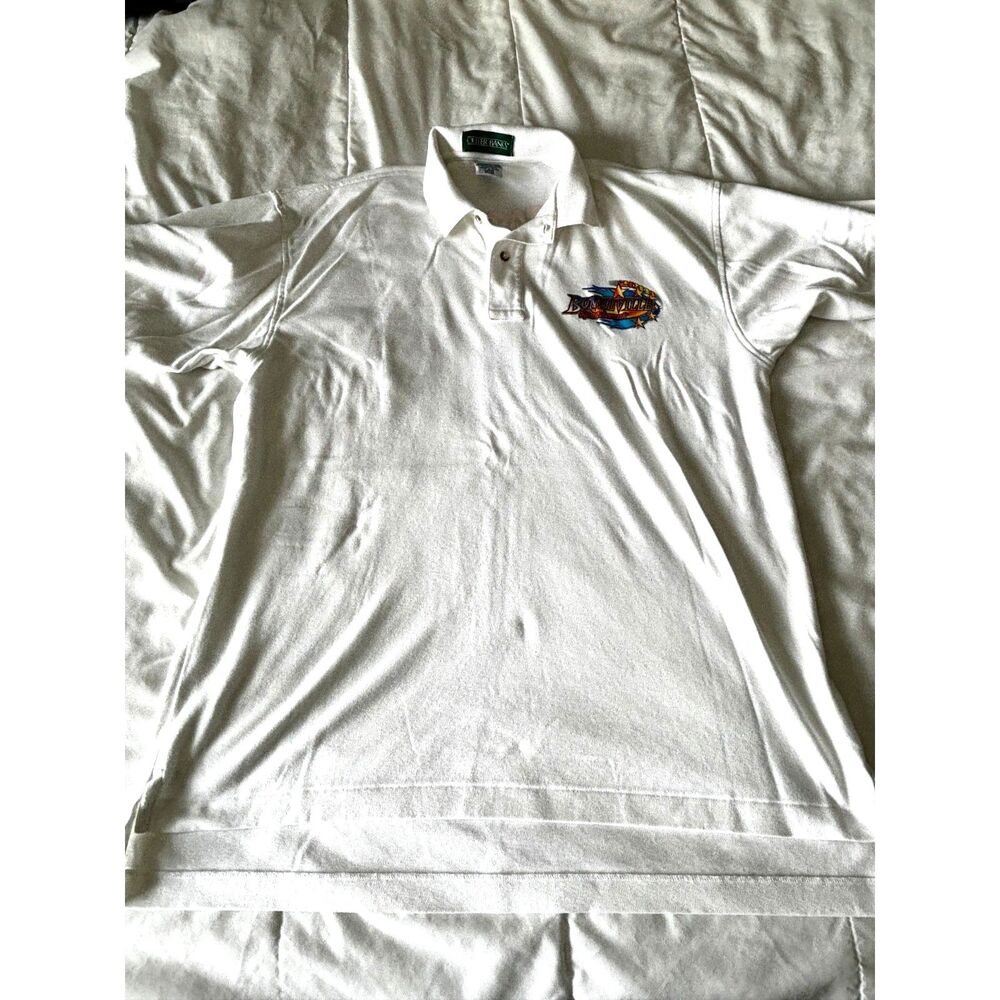Vintage 2001 Bonneville Salt Flats white polo shirt - size L